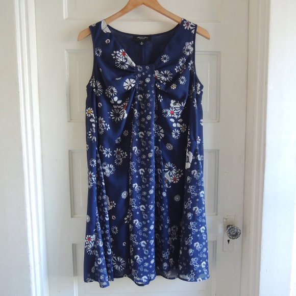 Jason Wu for Target Navy Blue Floral Chiffon Dress M - Picture 2 of 12